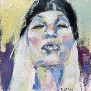 Self, Acryl auf Büttenpapier, 15x15